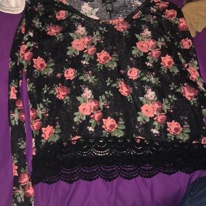 Rue 21 floral lace long sleeve